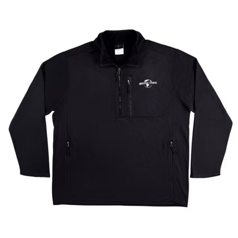 Universal Studios Black Quarter-Zip Sweatshirt Mens Size XXL Zipper Pockets Soft